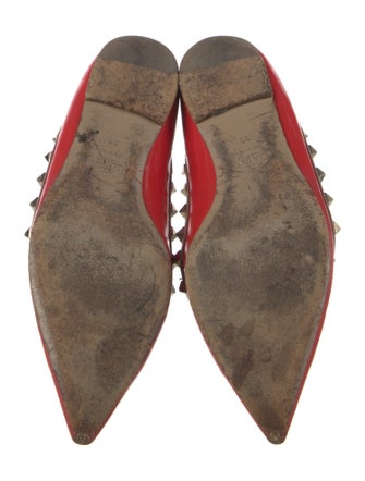 Valentino Rockstud Accents Patent Leather Ballet Flats