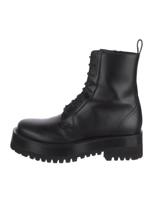 Valentino Leather Combat Boots