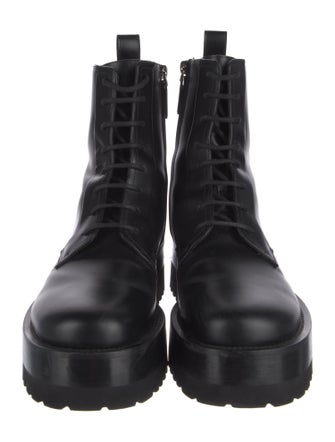 Valentino Leather Combat Boots