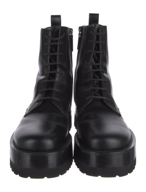 Valentino Leather Combat Boots
