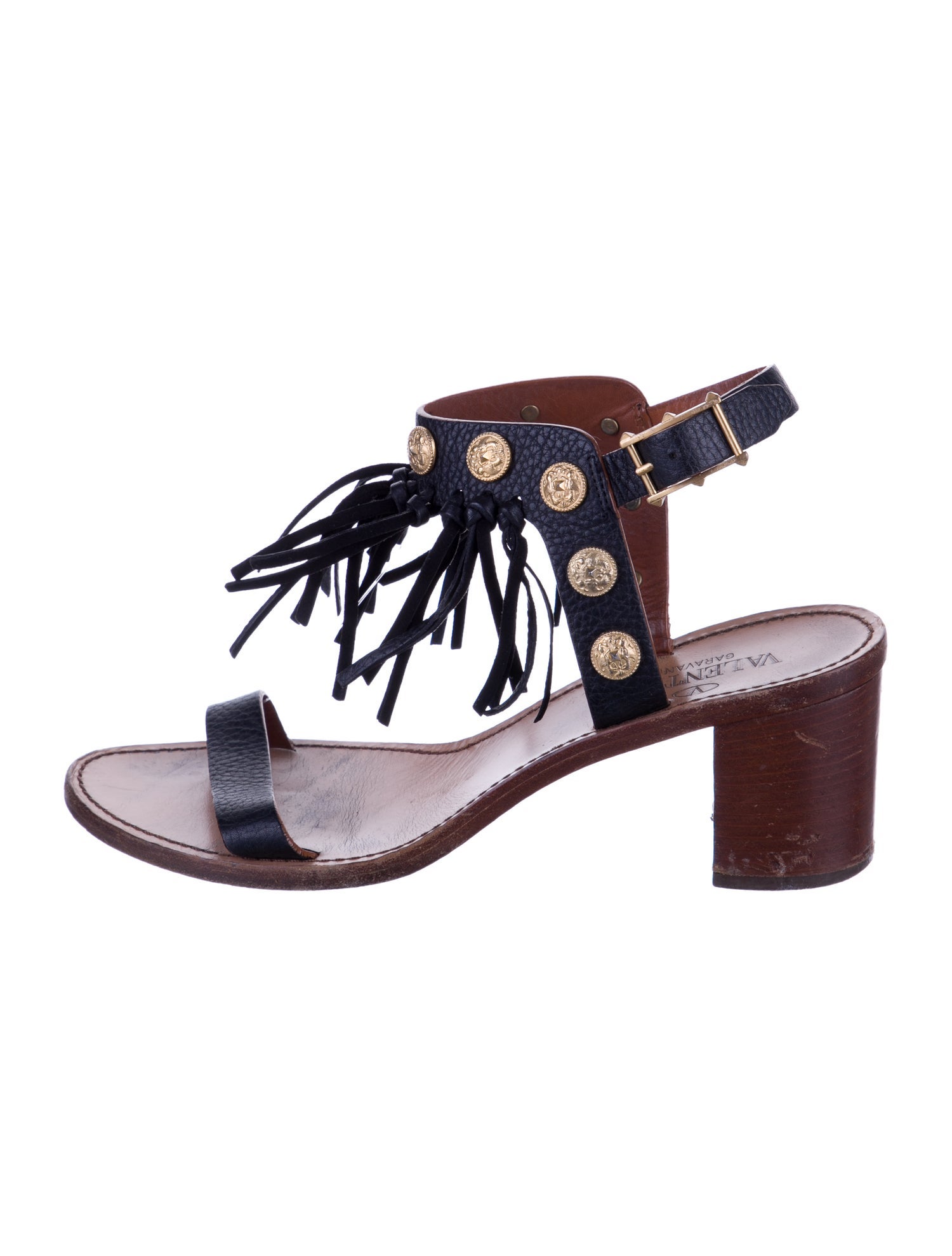 Valentino Leather Studded Accents Sandals