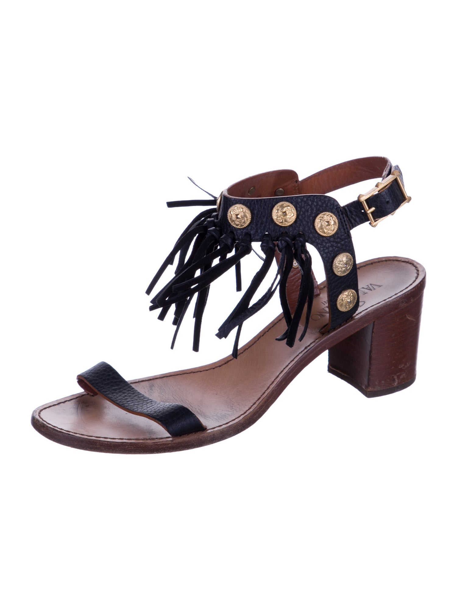 Valentino Leather Studded Accents Sandals