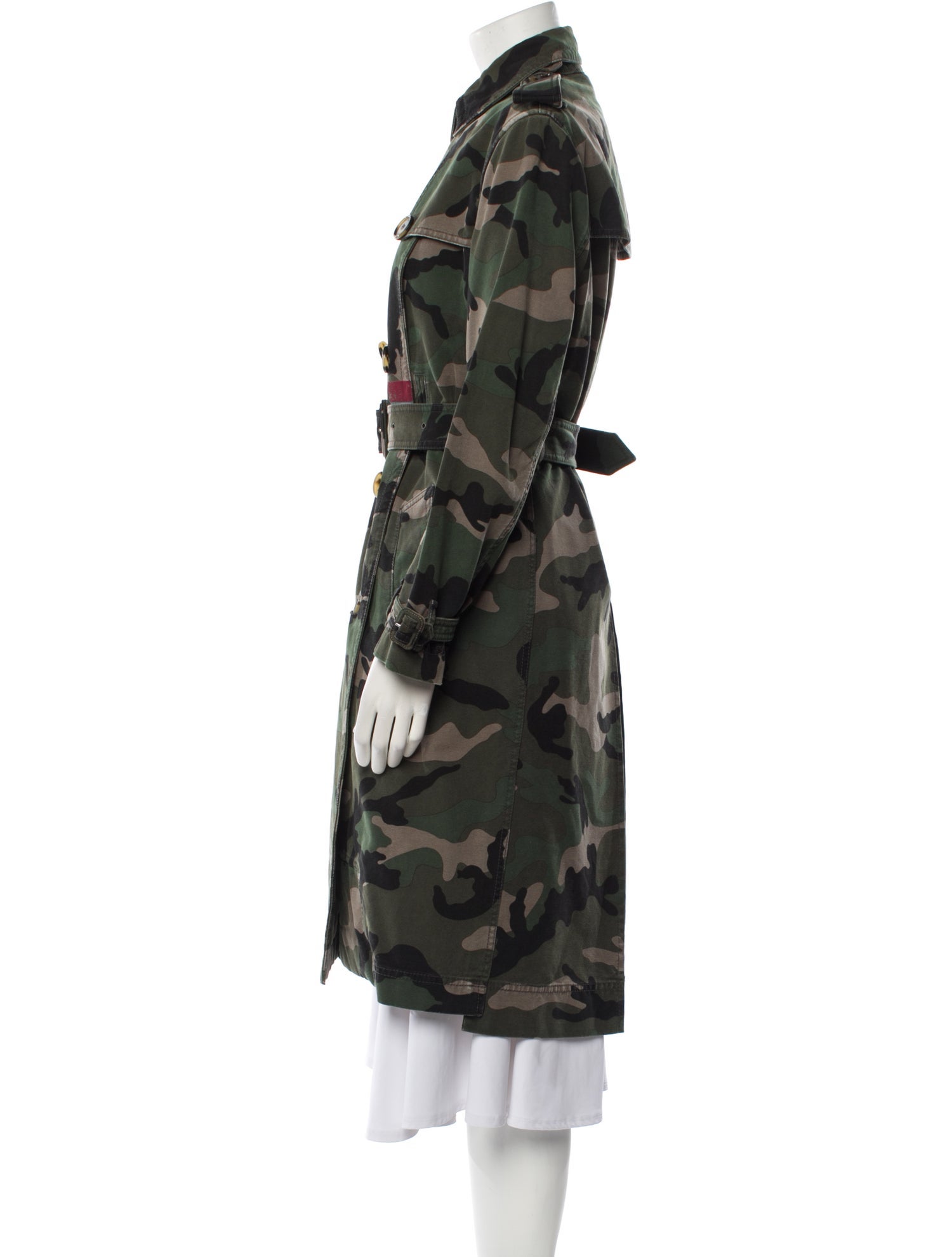 Valentino Camouflage Print Trench Coat