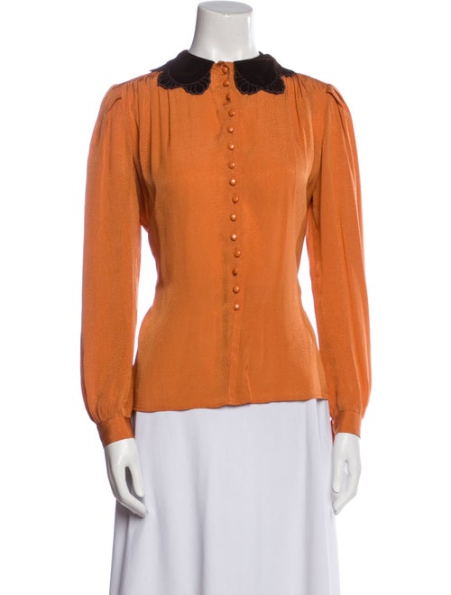 Valentino Long Sleeve Button-Up Top