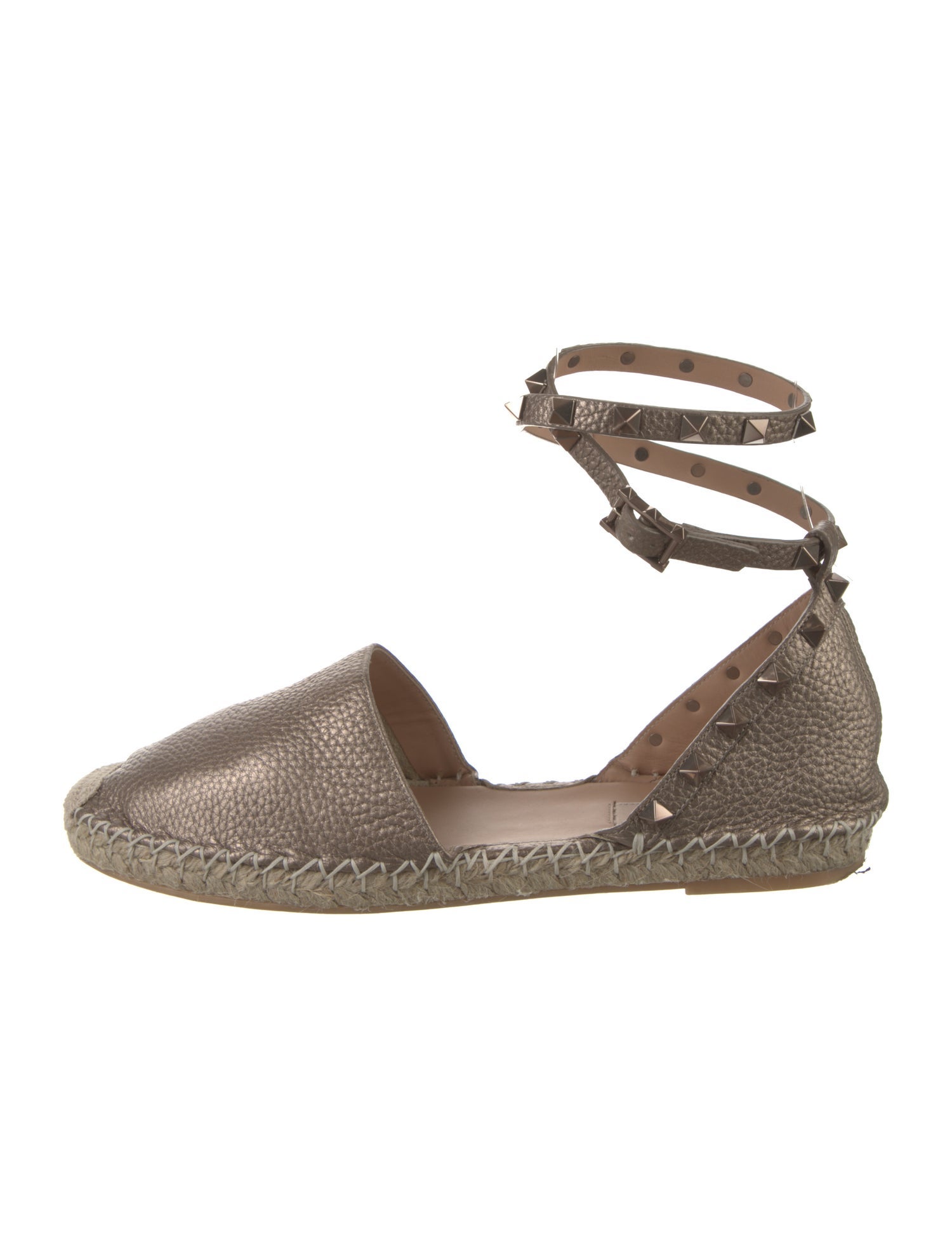 Valentino Rockstud Accents Leather D'Orsay Flats