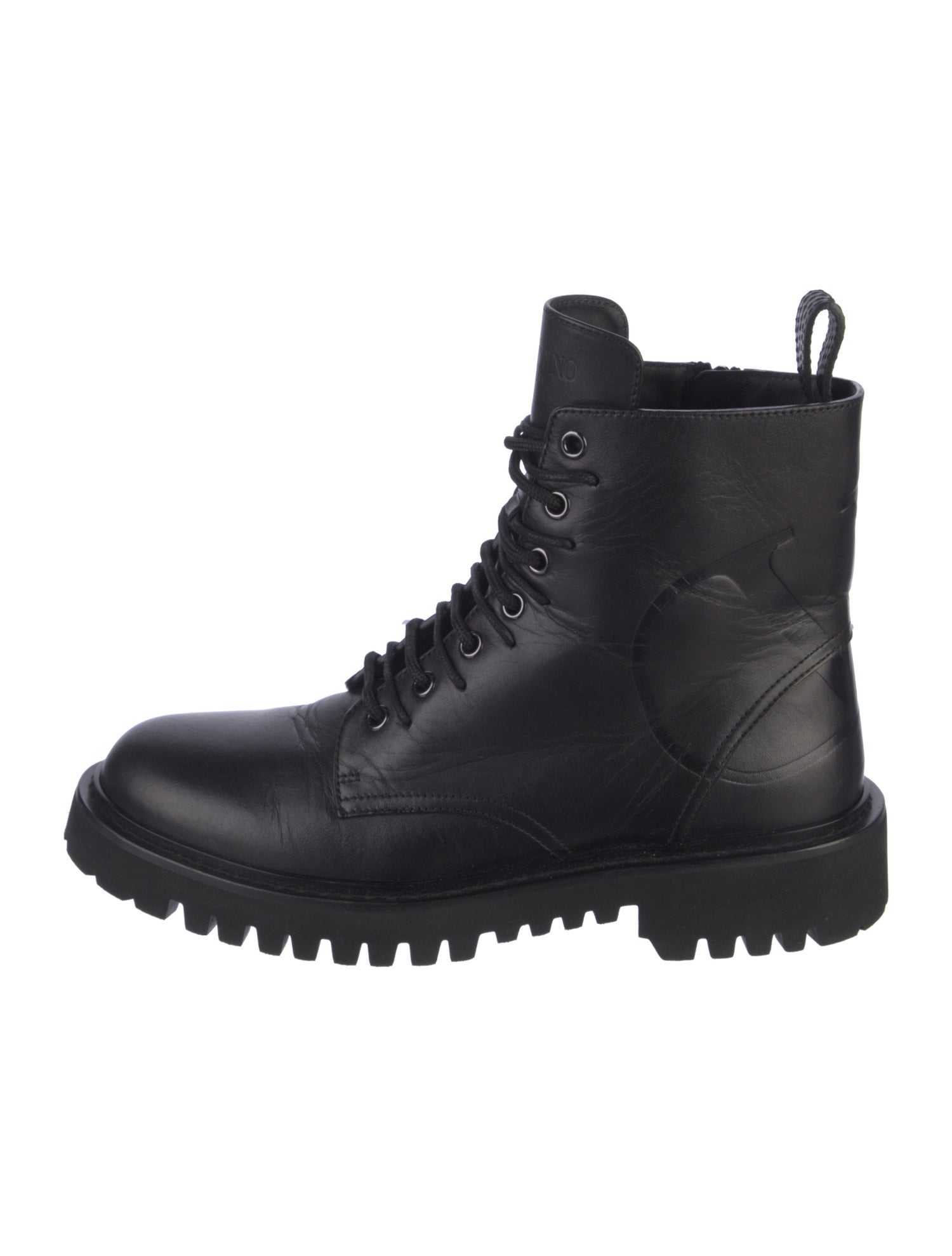Valentino Vlogo Leather Combat Boots