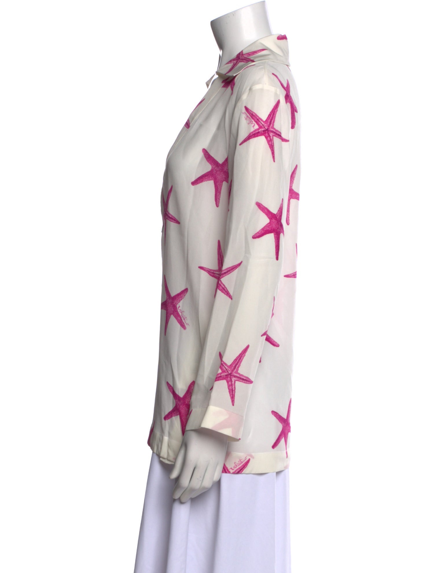 Valentino Printed V-Neck Blouse