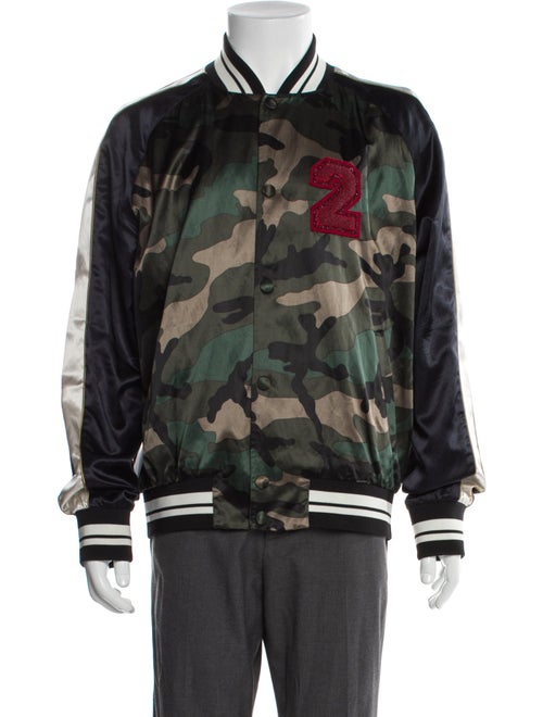 Valentino Camouflage Print Bomber Jacket