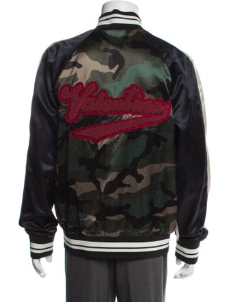 Valentino Camouflage Print Bomber Jacket
