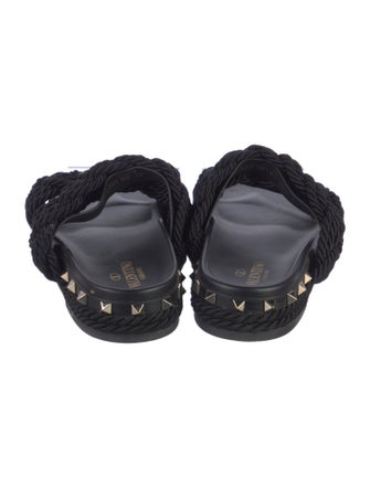 Valentino Leather Studded Accents Slides