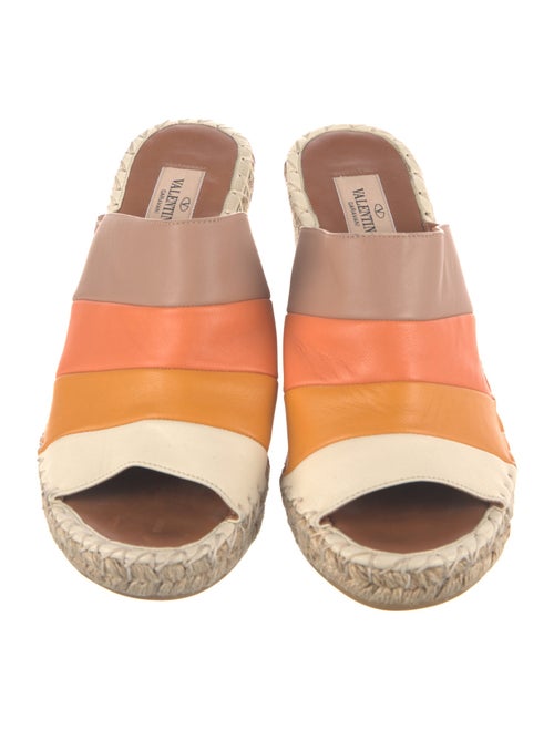 Valentino Leather Colorblock Pattern Espadrilles