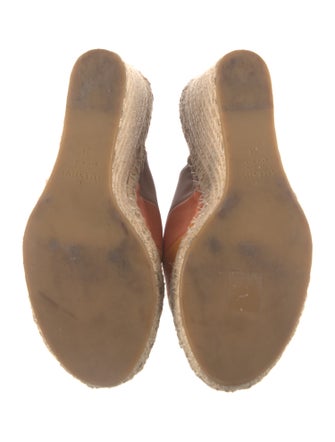 Valentino Leather Colorblock Pattern Espadrilles