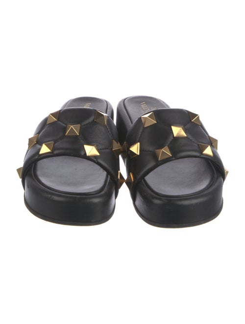 Valentino Rockstud Accents Leather Slides