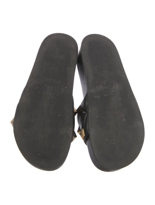 Valentino Rockstud Accents Leather Slides