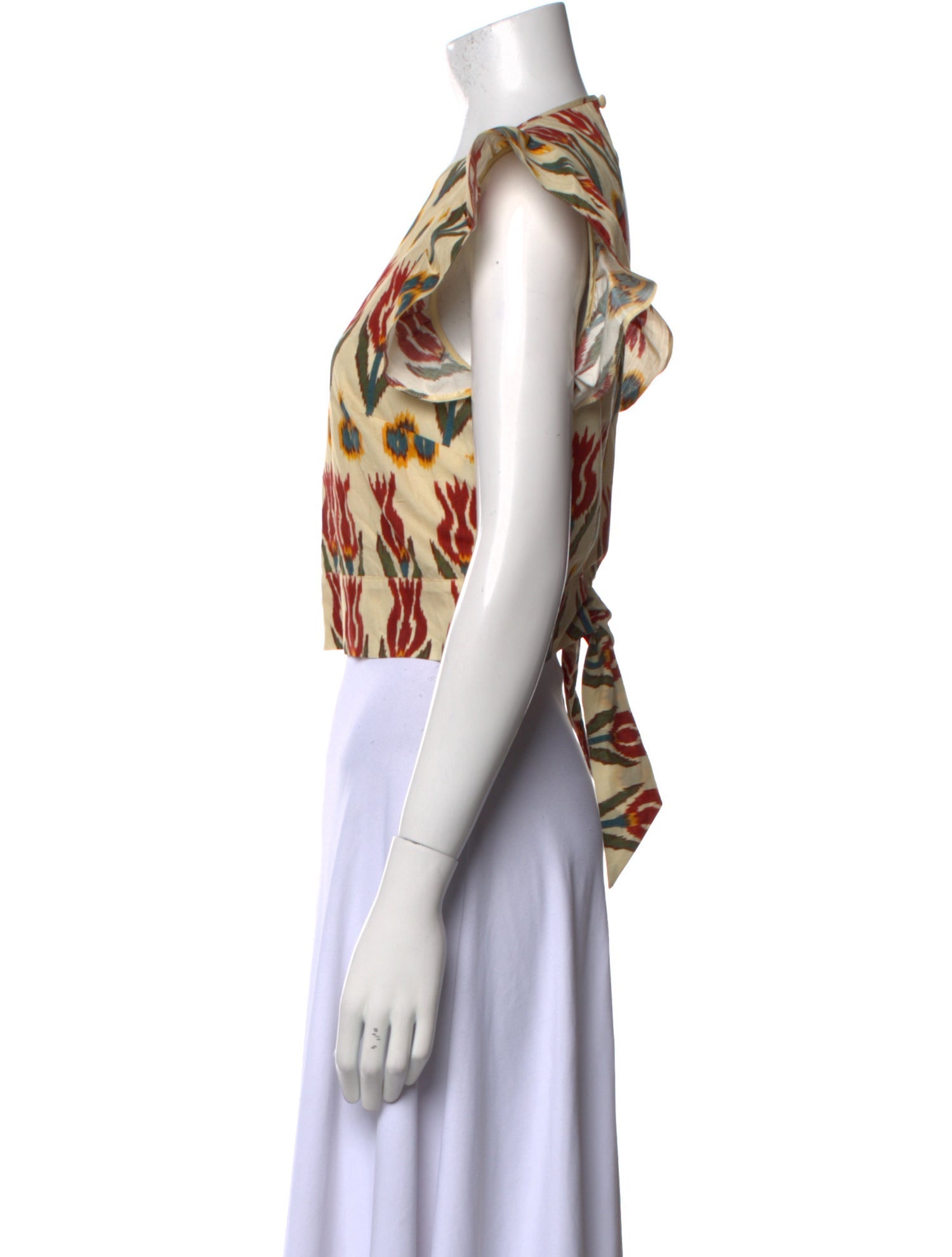 Valentino Printed Crew Neck Crop Top