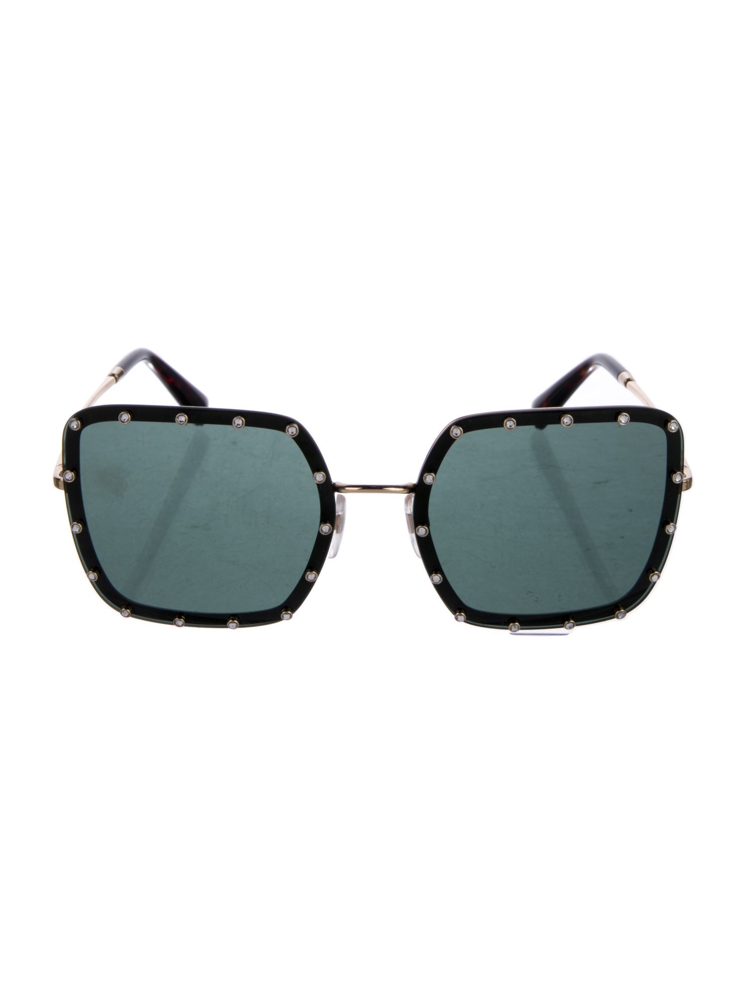 Valentino Rockstud Accents Square Sunglasses