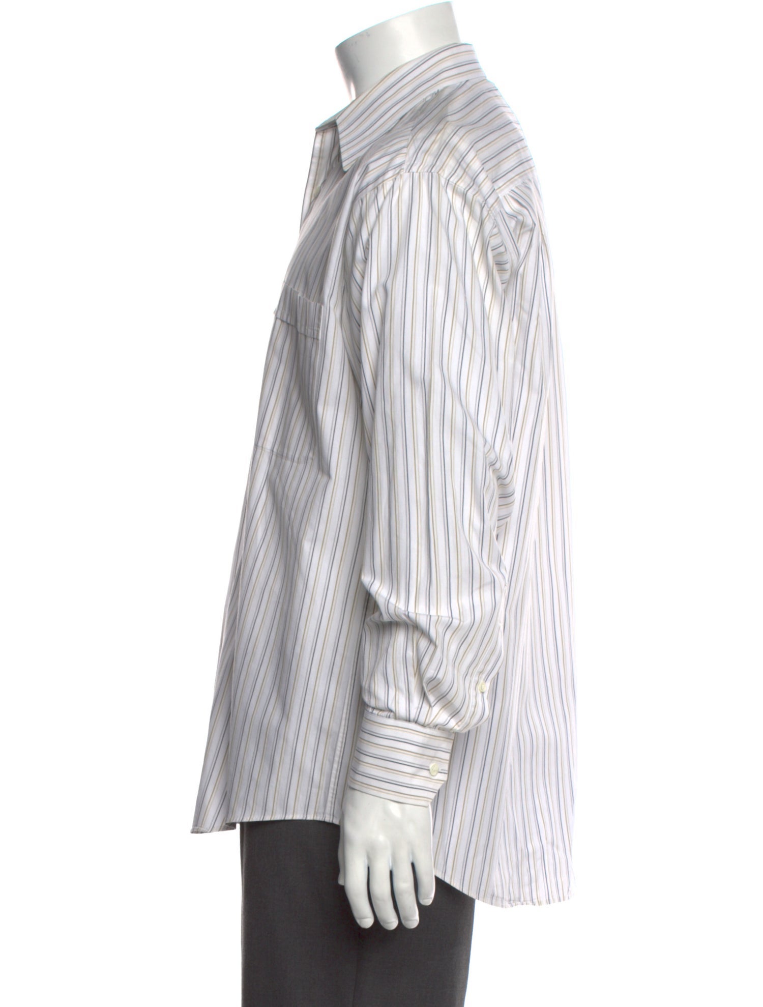 Valentino Striped Long Sleeve Dress Shirt