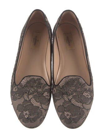 Valentino Lace Lace Pattern Ballet Flats
