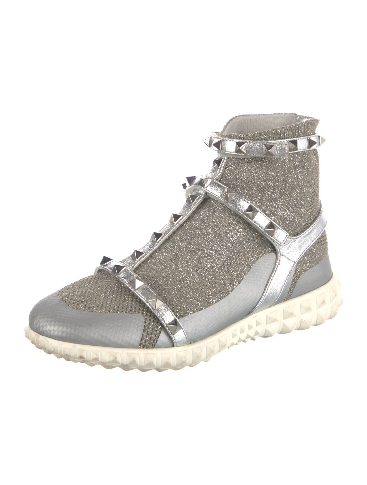 Valentino Rockstud Accents Studded Accents Wedge Sneakers