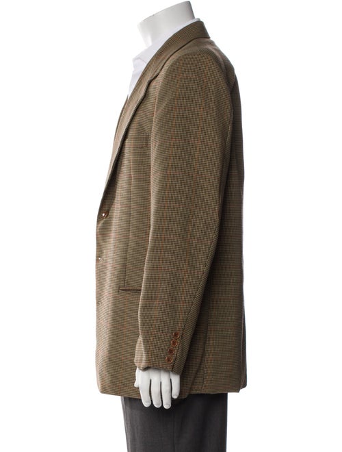 Valentino Virgin Wool Plaid Print Blazer