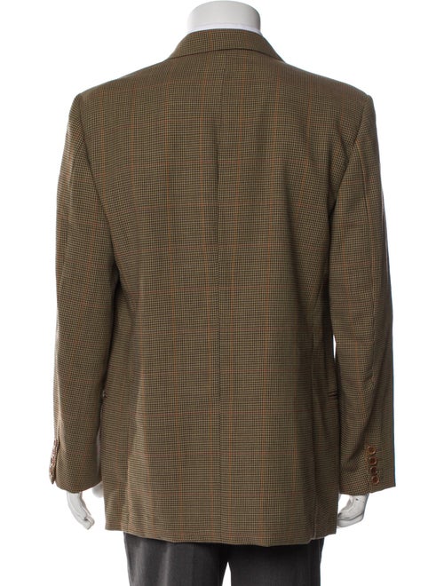 Valentino Virgin Wool Plaid Print Blazer