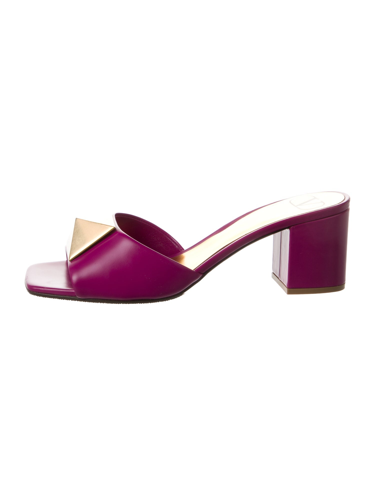Valentino Rockstud Accents Leather Slides