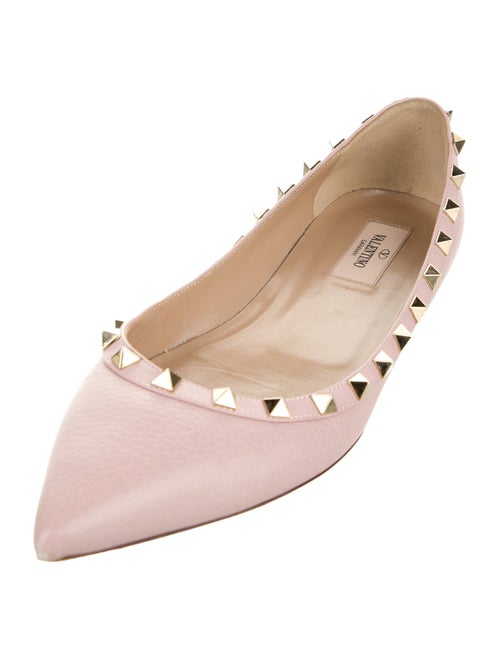Valentino Rockstud Accents Leather Ballet Flats