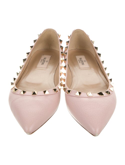 Valentino Rockstud Accents Leather Ballet Flats