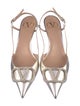 Valentino Leather Crystal Embellishments Slingback Pumps