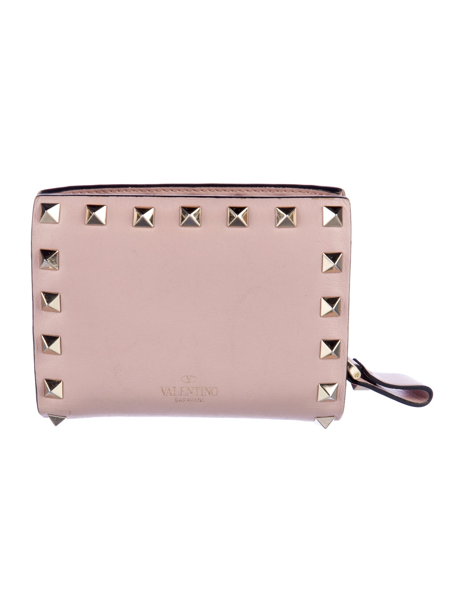 Valentino Rockstud Accents Leather Wallet