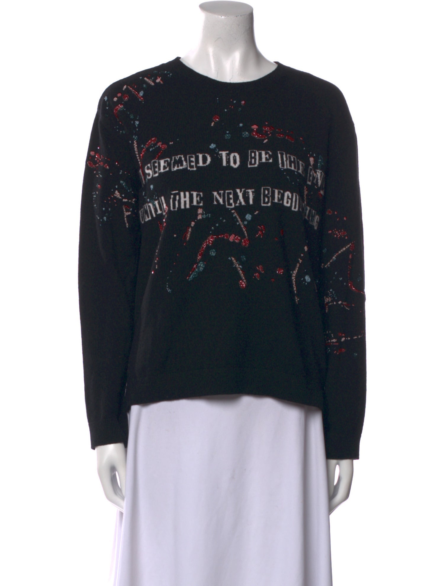 Valentino Virgin Wool Graphic Print Sweater