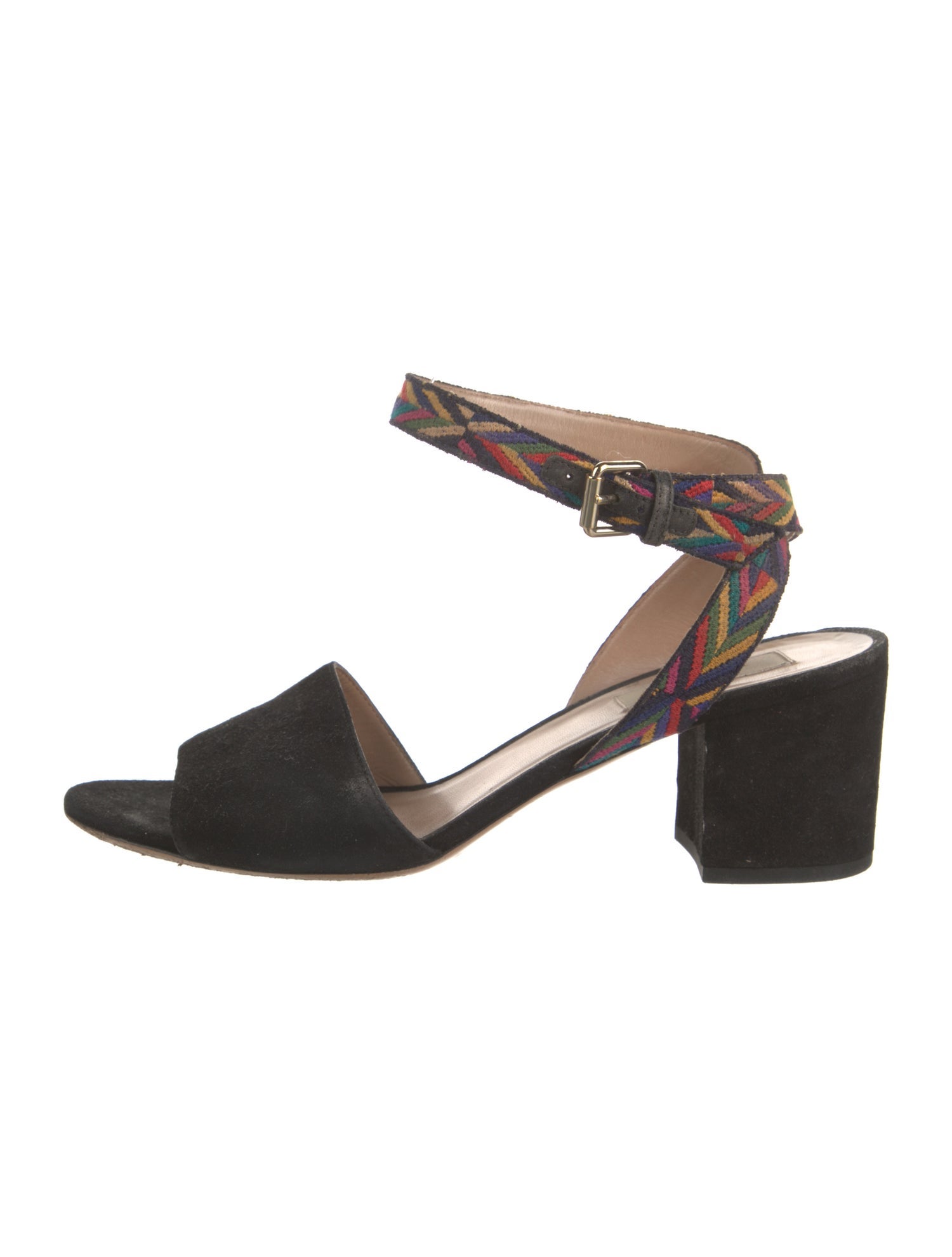 Valentino Suede Embroidered Accent Sandals