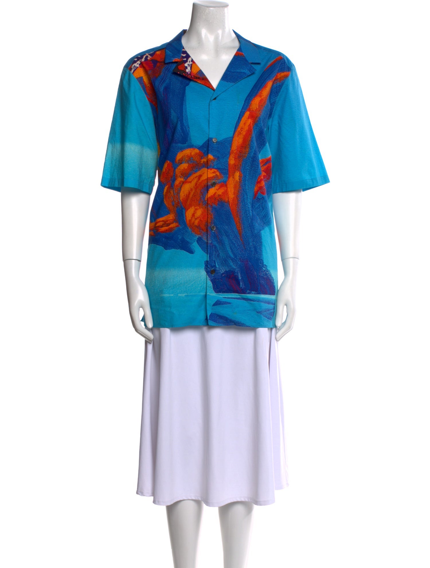 Valentino Printed Cowl Neck Tunic