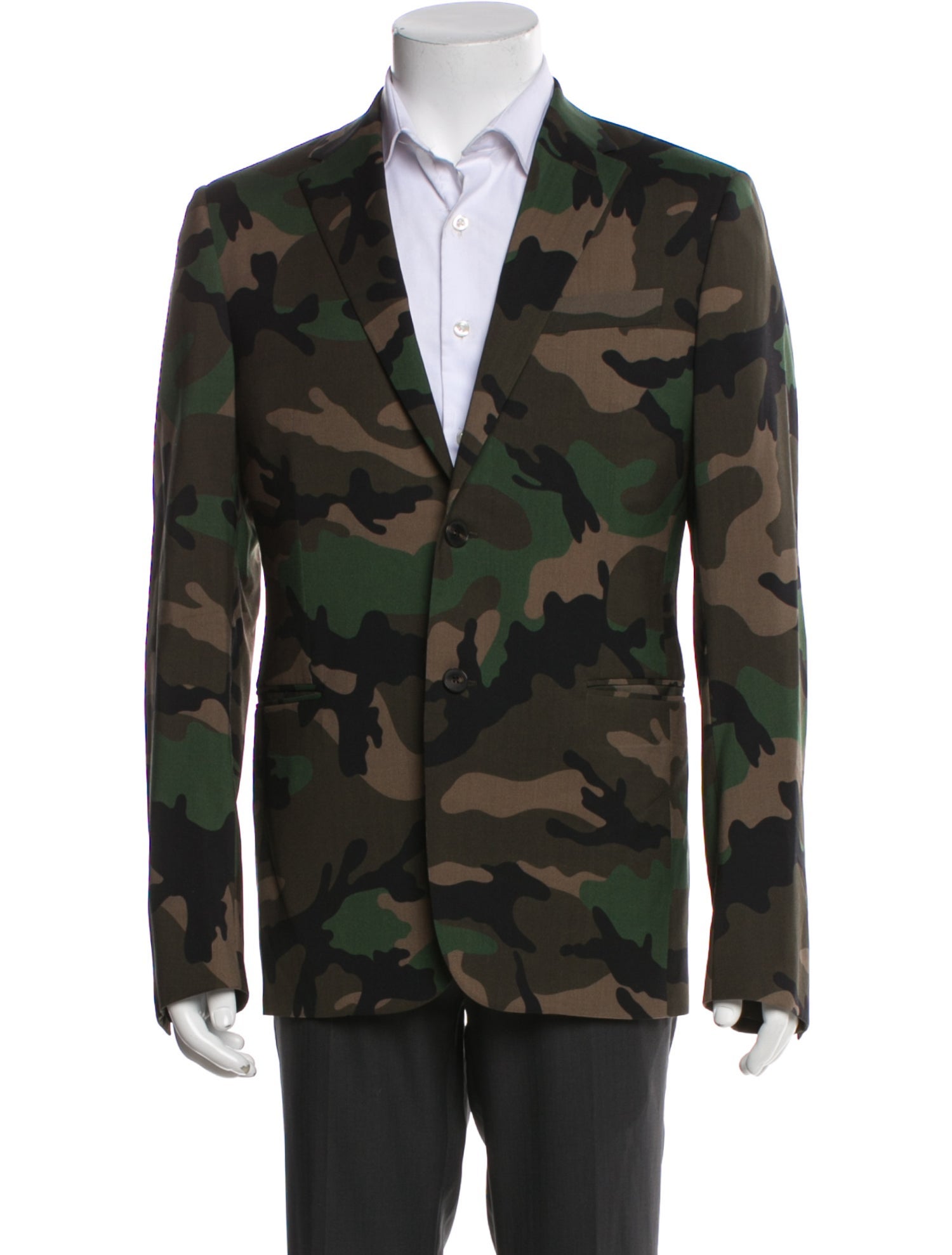 Valentino Virgin Wool Camouflage Print Blazer