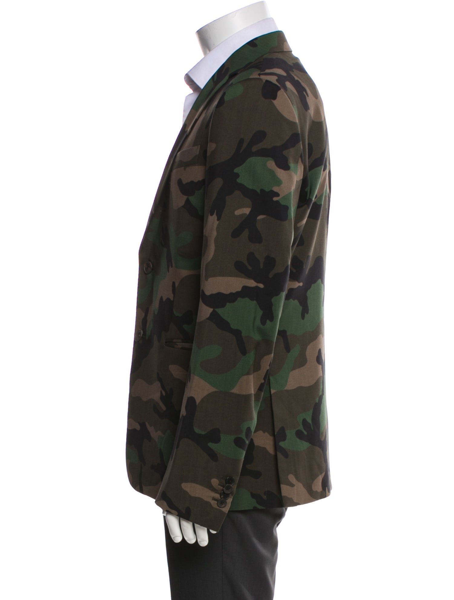 Valentino Virgin Wool Camouflage Print Blazer