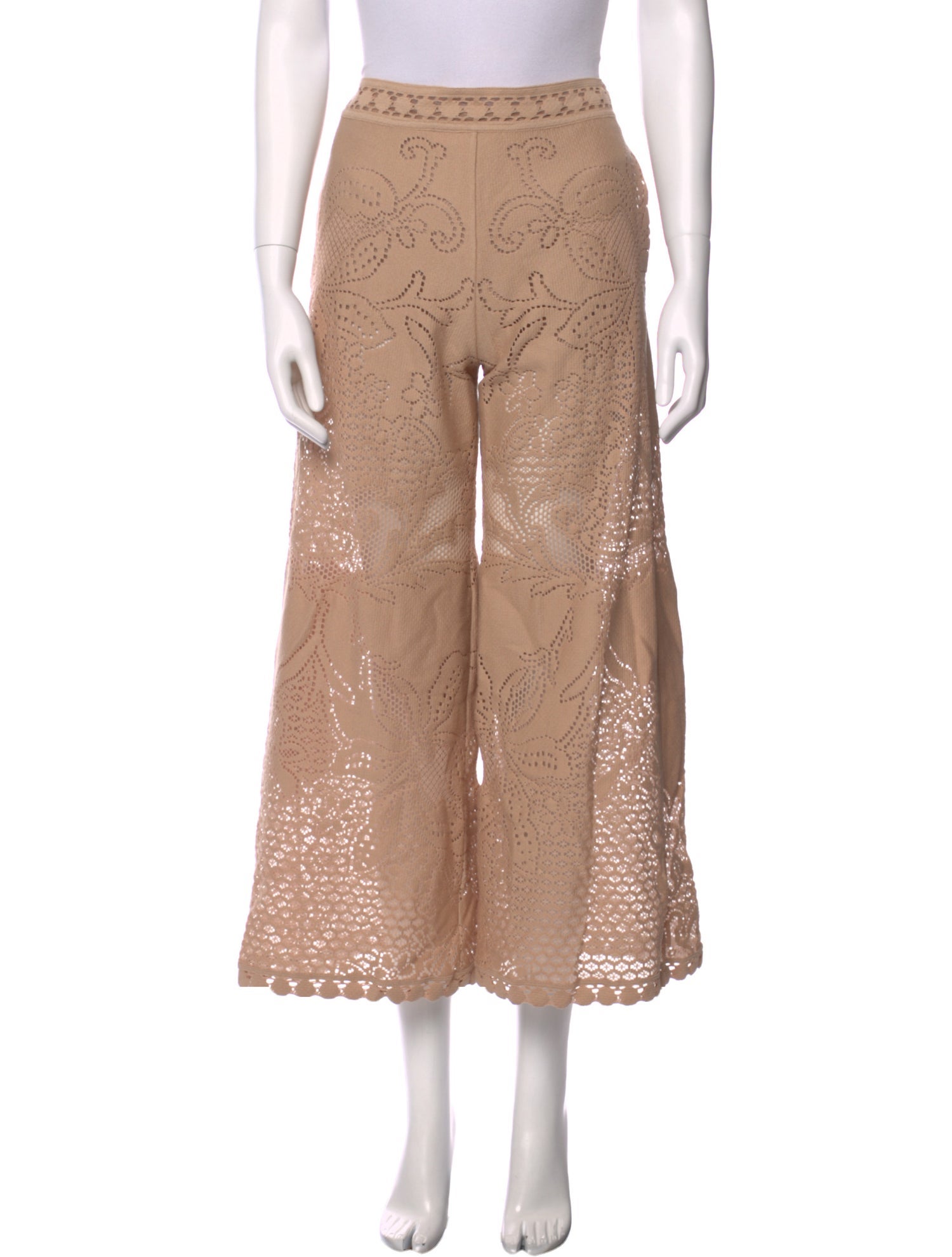 Valentino Lace Pattern Wide Leg Pants w/ Tags