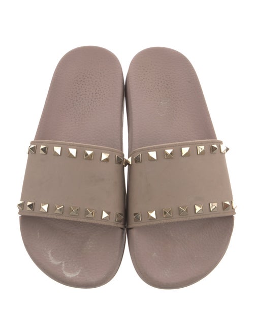 Valentino Rockstud Accents Rubber Slides