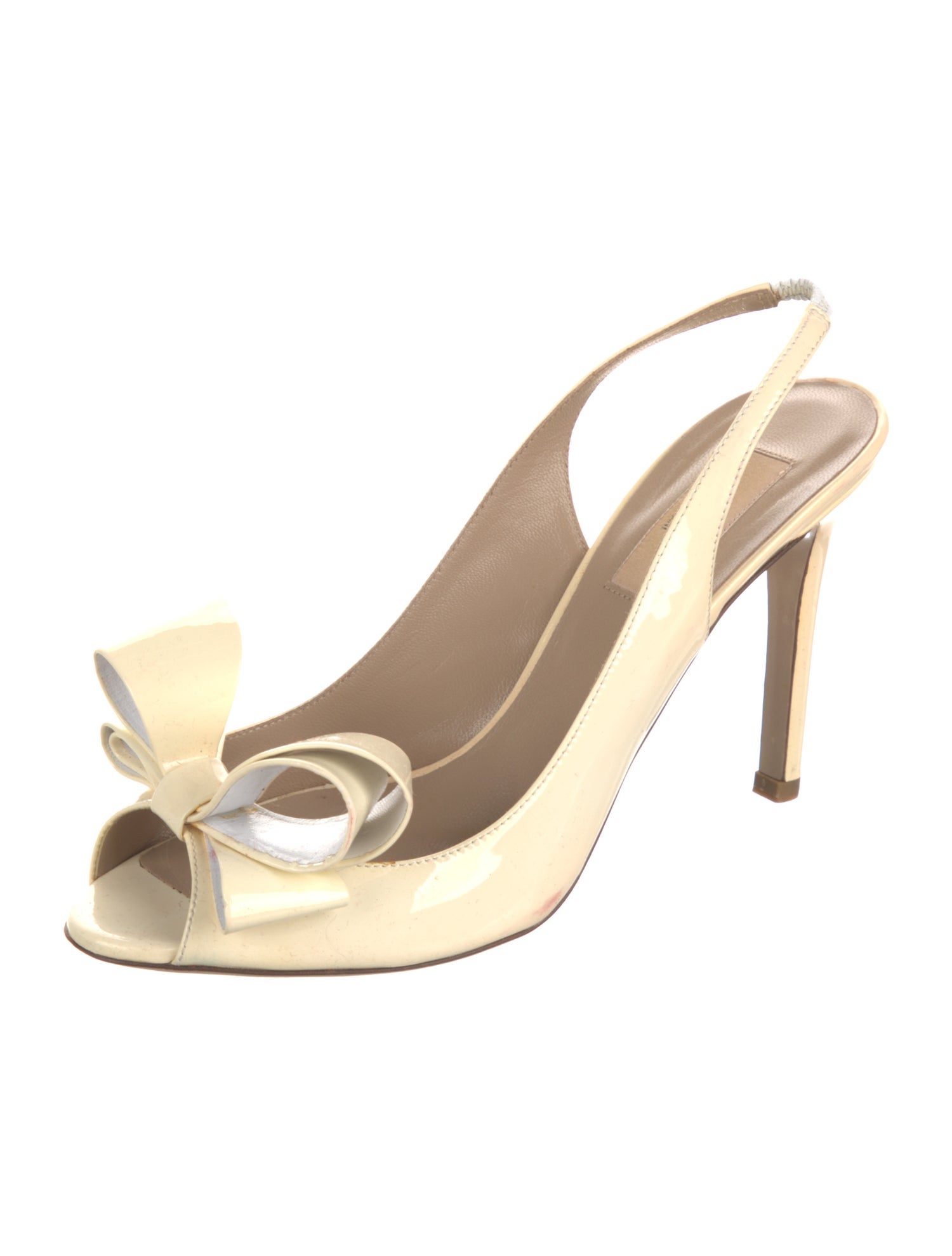 Valentino Vara Bow Accent Patent Leather Slingback Pumps