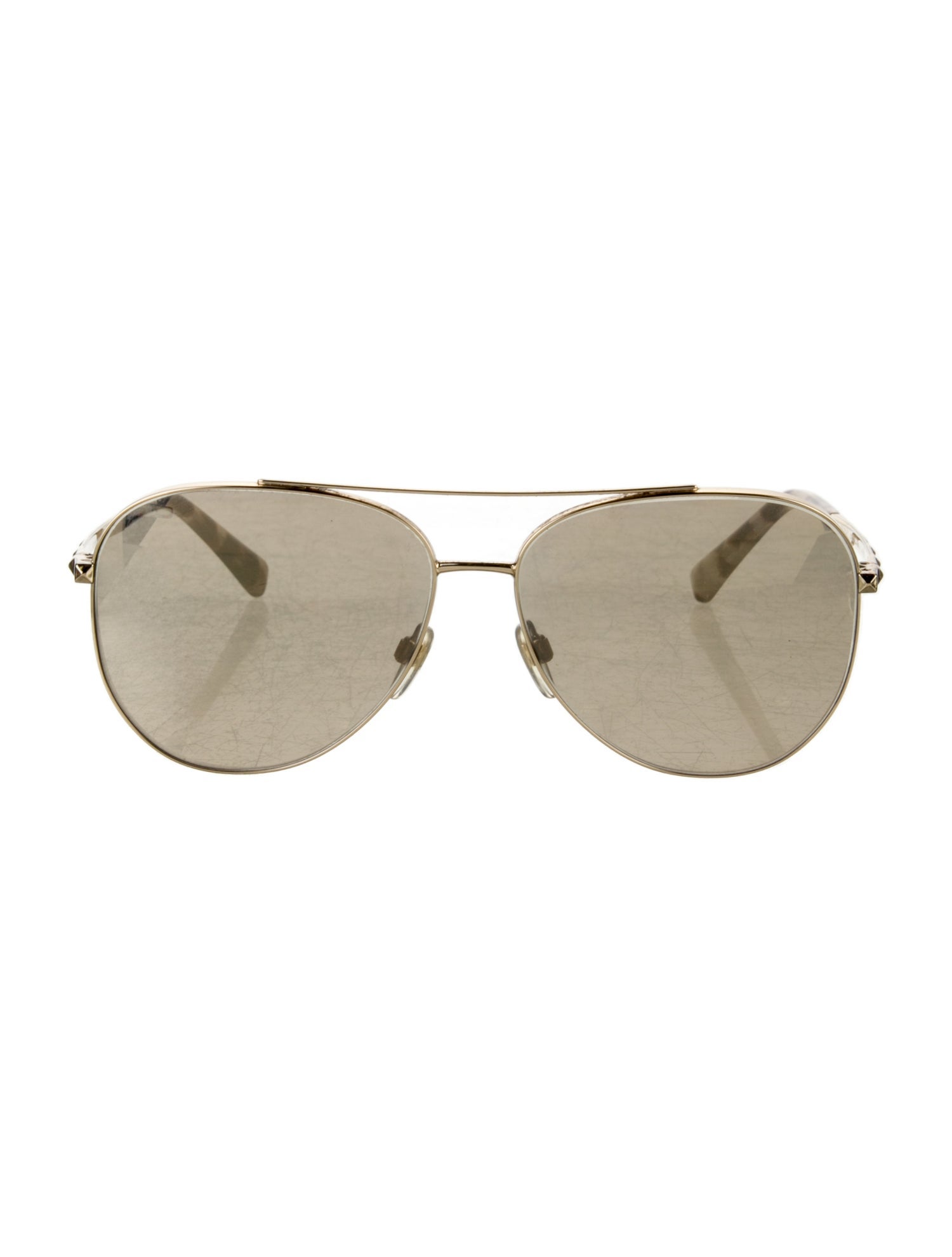 Valentino Rockstud Accents Aviator Sunglasses