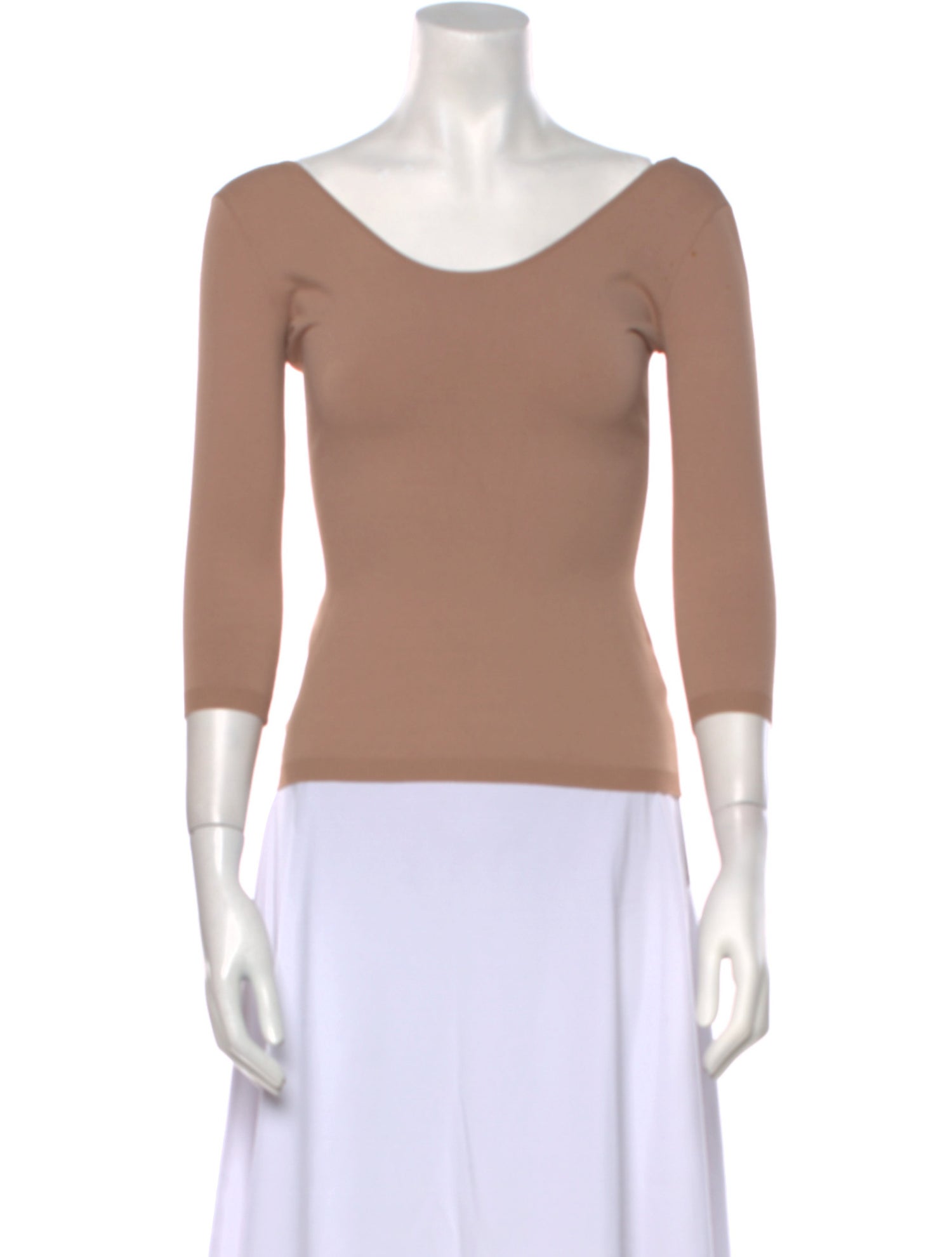 Valentino Scoop Neck Three-Quarter Sleeve Top