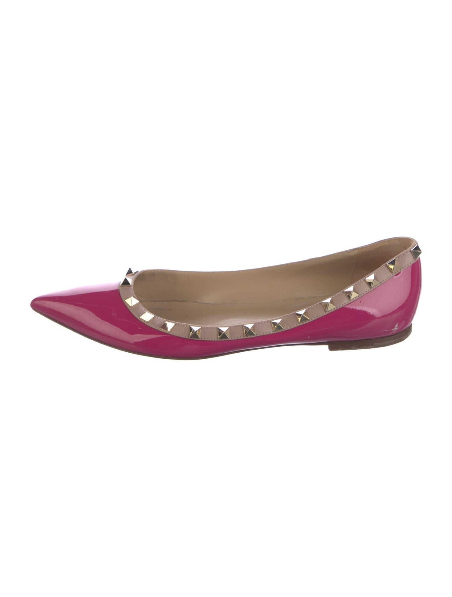 Valentino Rockstud Accents Patent Leather Ballet Flats