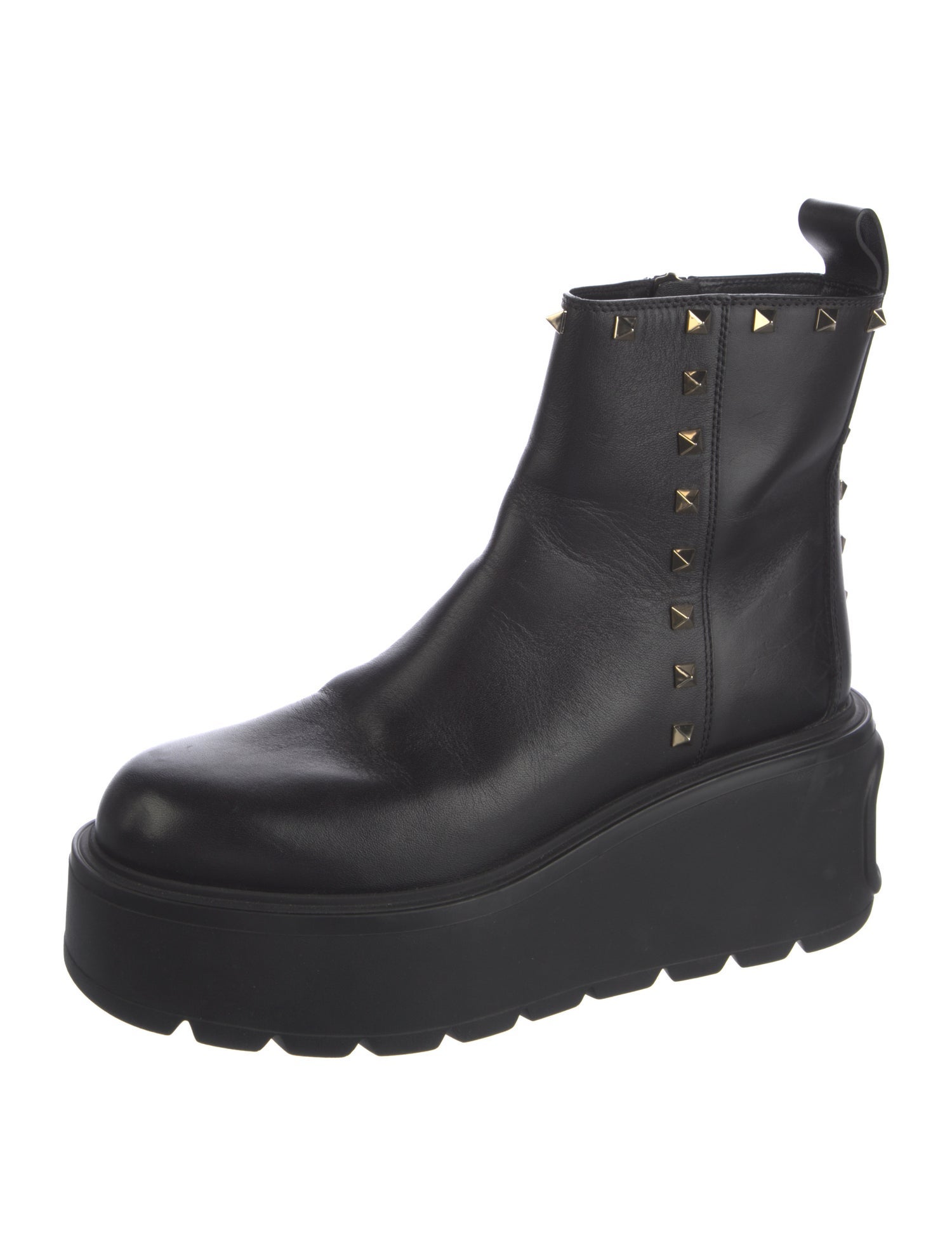 Valentino Rockstud Accents Leather Boots