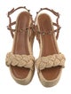 Valentino Rockstud Accents Straw Espadrilles