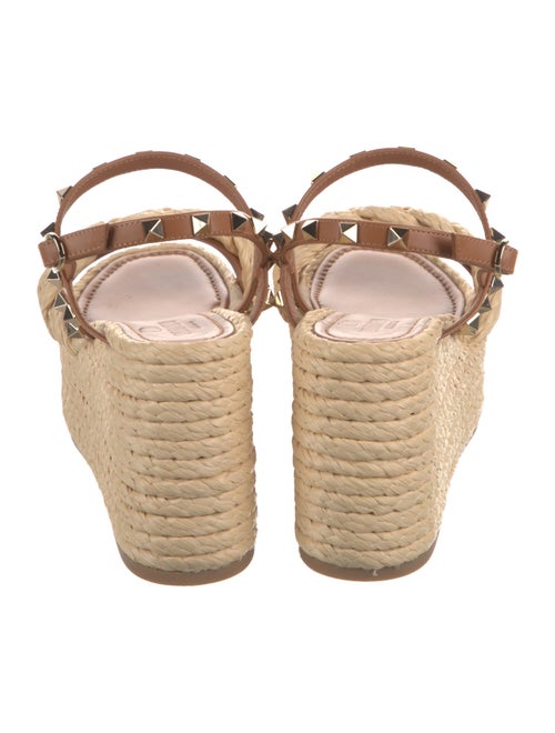 Valentino Rockstud Accents Straw Espadrilles