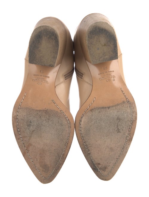 Valentino Leather Embroidered Accent Western Boots