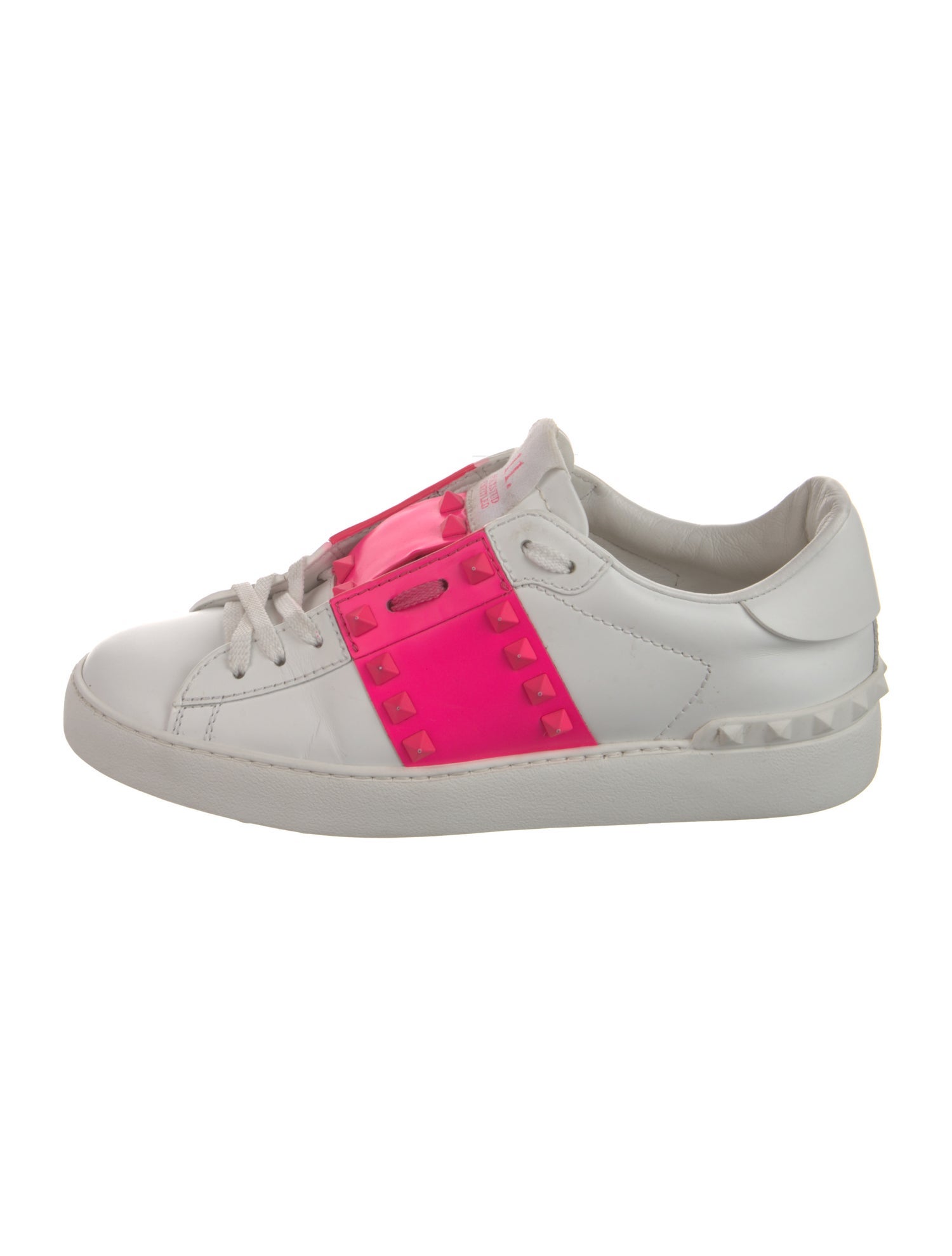 Valentino Rockstud Accents Leather Sneakers