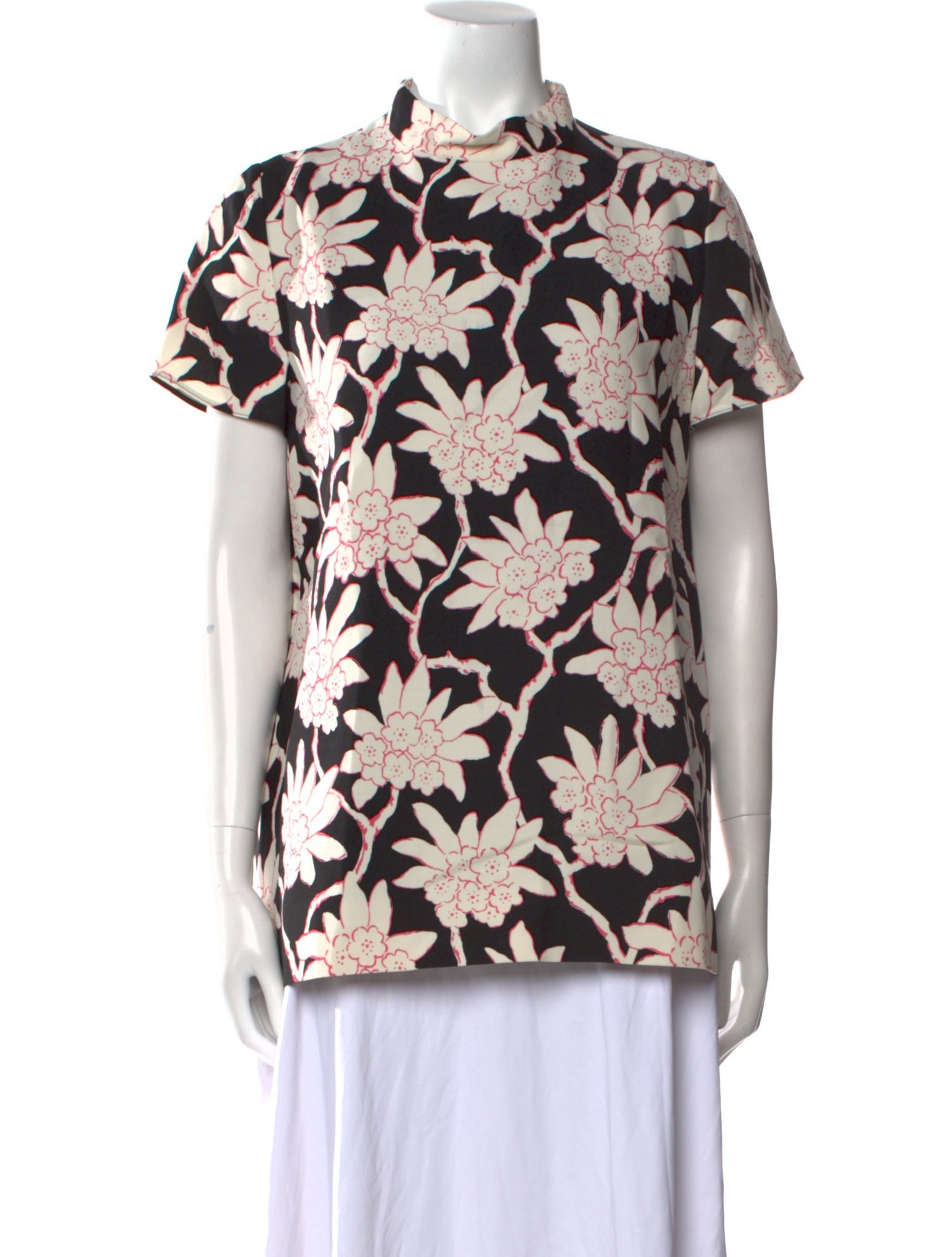 Valentino Virgin Wool Floral Print Top