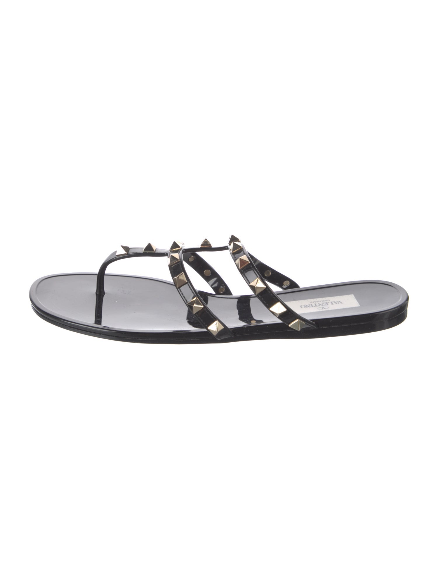 Valentino Rockstud Accents Rubber Slides