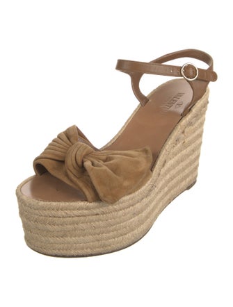 Valentino Suede Bow Accents Espadrilles
