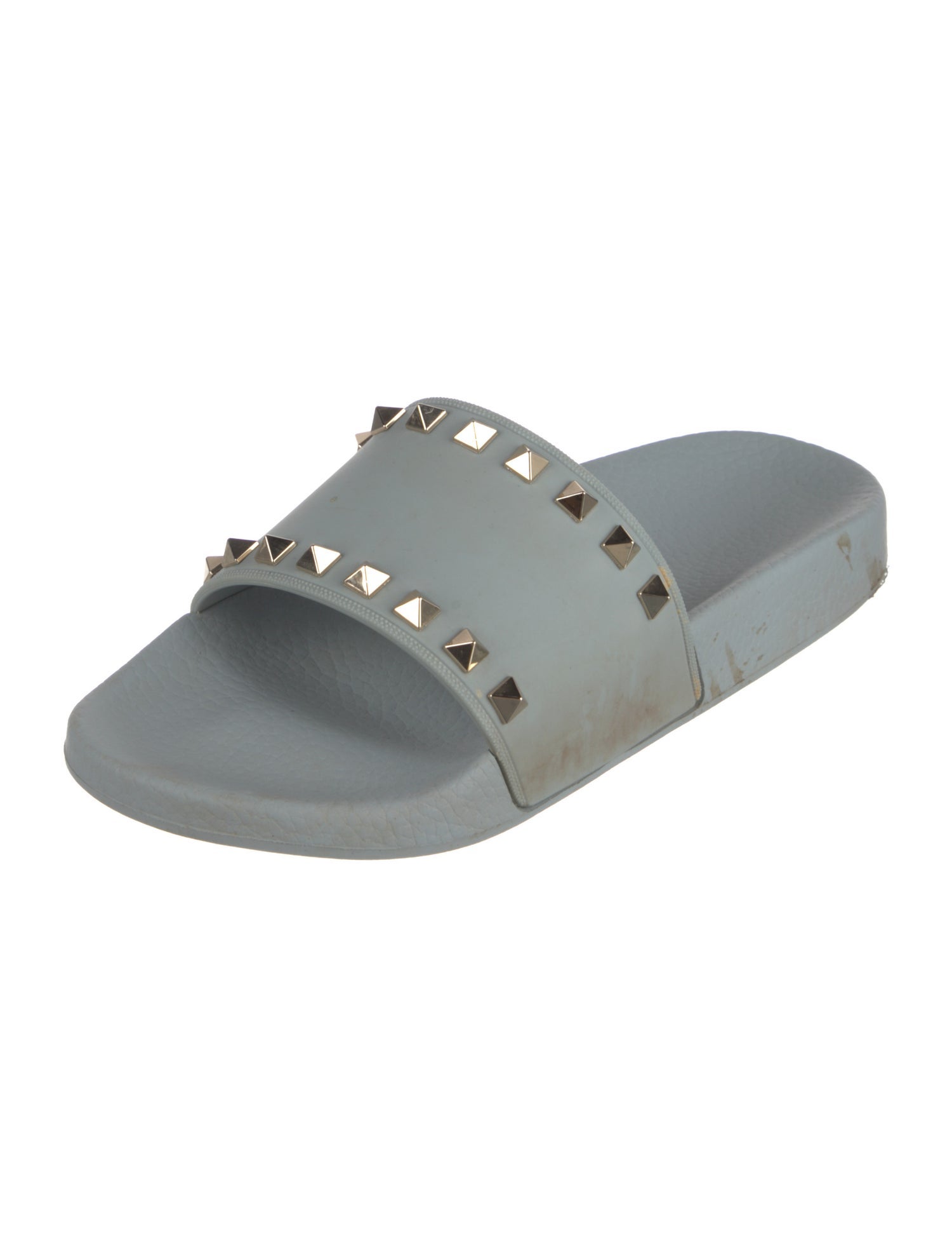 Valentino Rockstud Accents Rubber Slides
